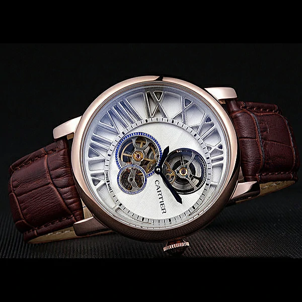 Cartier Rotonde Reversed Tourbillon White Dial new59864