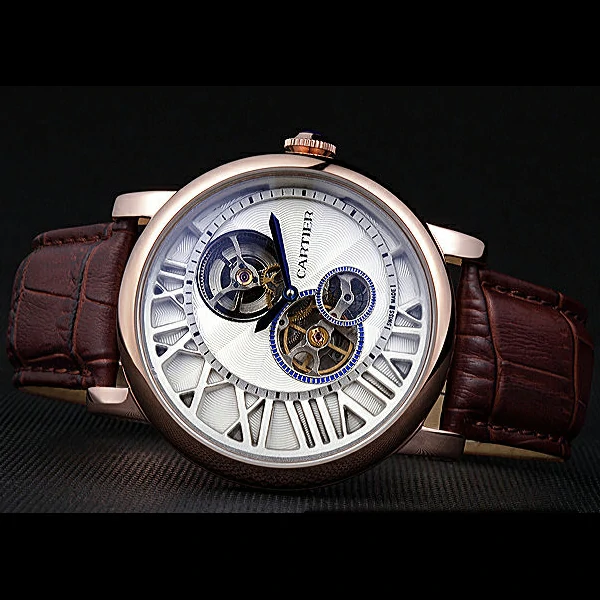 Cartier Rotonde Reversed Tourbillon White Dial new59864