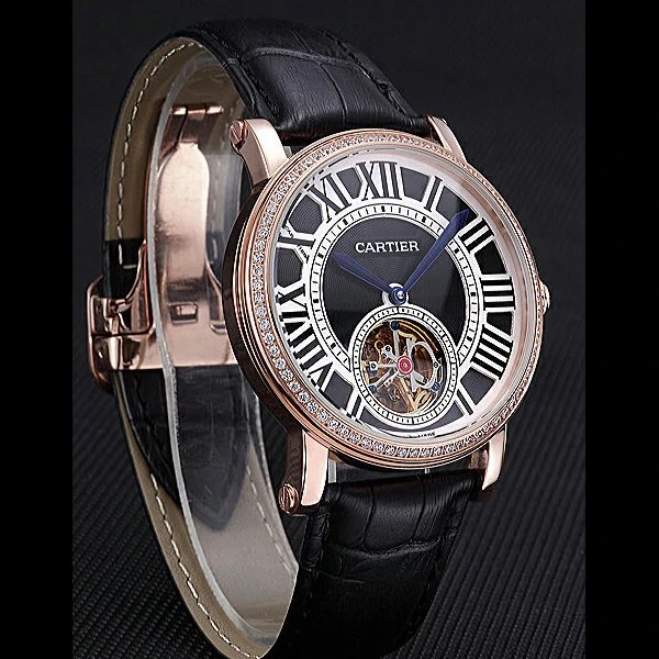 Cartier Rotonde Flying Tourbillon Diamonds Black Dial new59865