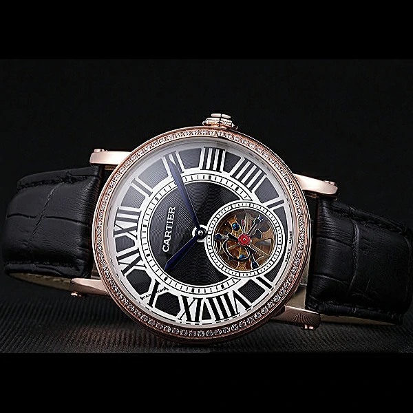 Cartier Rotonde Flying Tourbillon Diamonds Black Dial new59865
