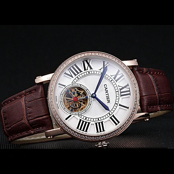 Cartier Rotonde Flying Tourbillon Diamonds White Dial new59866