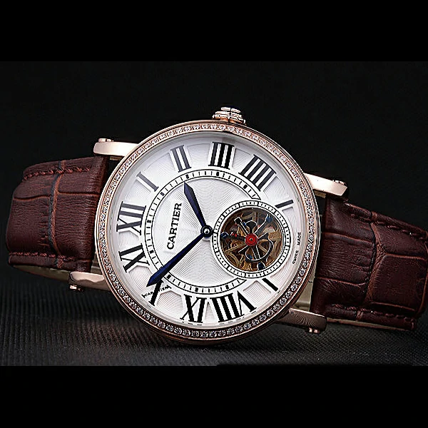 Cartier Rotonde Flying Tourbillon Diamonds White Dial new59866