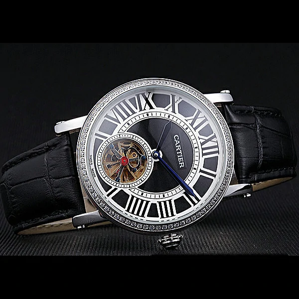 Cartier Rotonde Flying Tourbillon Diamonds Black Dial new59867