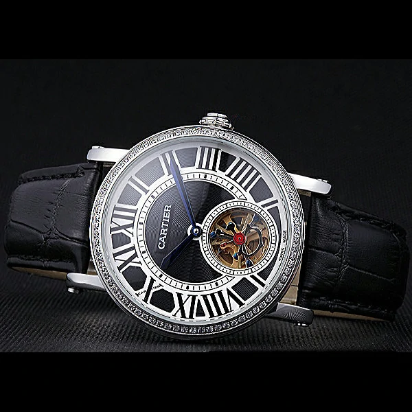 Cartier Rotonde Flying Tourbillon Diamonds Black Dial new59867