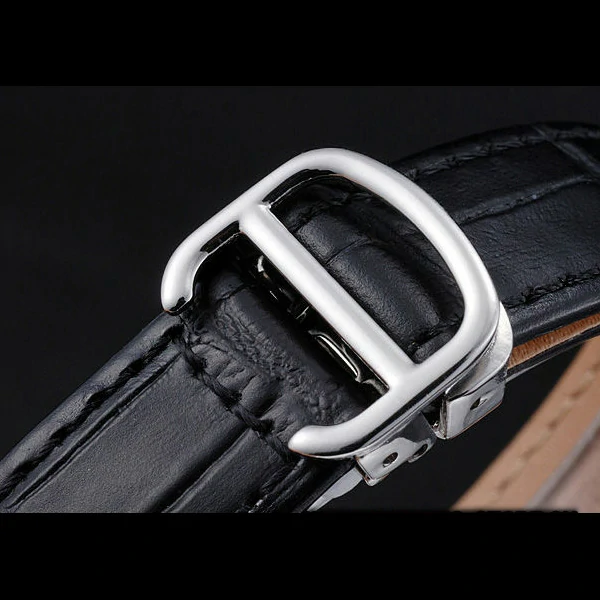 Cartier Rotonde Top Blue Crown Black Leather Bracelet new59889