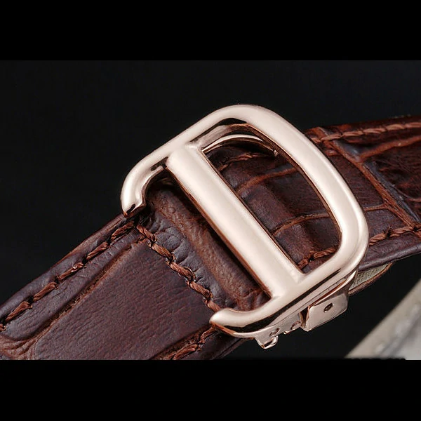 Cartier Ronde Louis White Dial Brown Leather Strap new59890