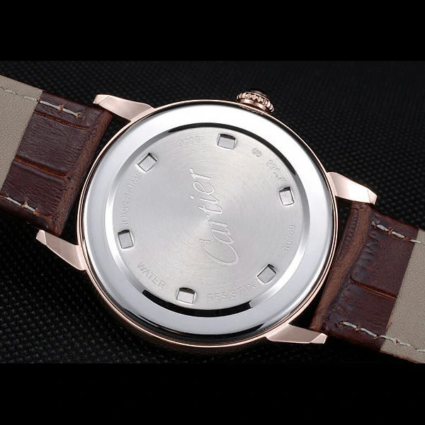 Cartier Ronde Louis White Dial Brown Leather Strap new59890