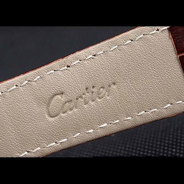 Cartier Ronde Louis White Dial Brown Leather Strap new59890