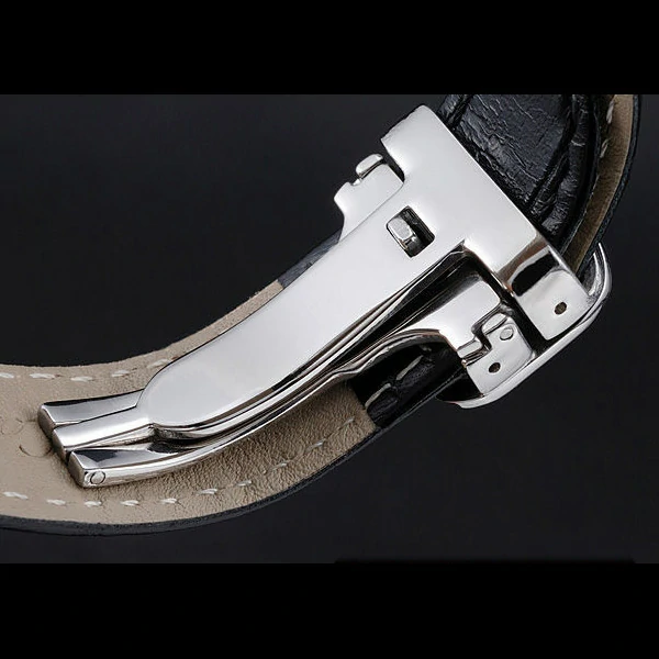 Cartier Ronde Louis White Dial Black Leather Strap new59891