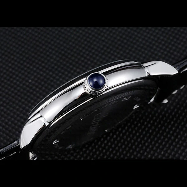 Cartier Ronde Louis White Dial Black Leather Strap new59891