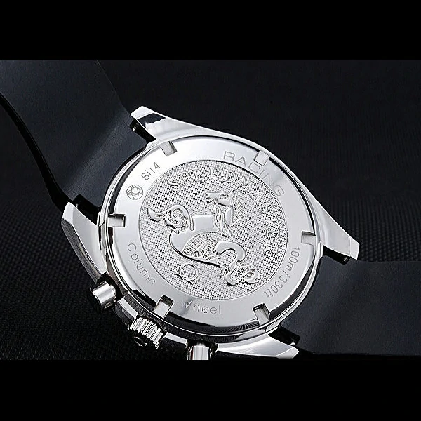 Omega Speedmaster Black Rubber Strap White Dial new59941