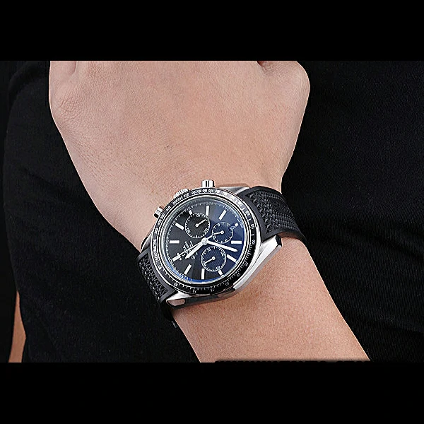 Omega Speedmaster Black Rubber Strap Black Dial new59943