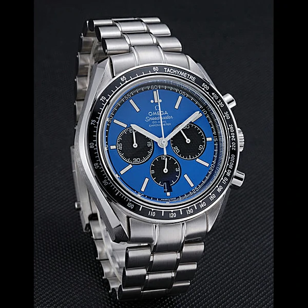 Omega Speedmaster Blue Grey Stainless Steel Strap new59954