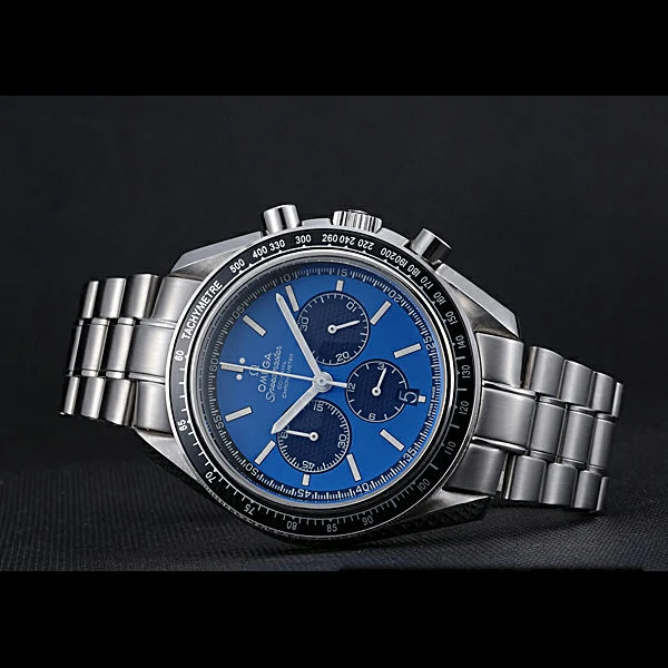 Omega Speedmaster Blue Grey Stainless Steel Strap new59954