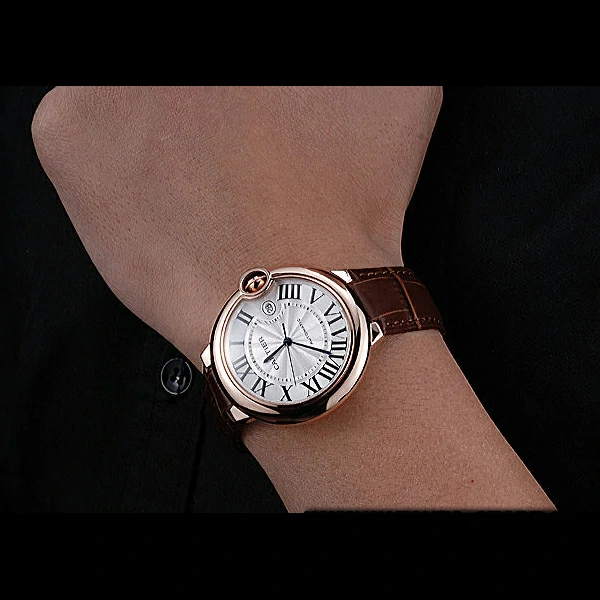 Cartier Ballon Bleu Brown Leather Bracelet new59965