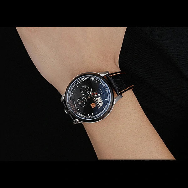 Tag Heuer MikroTimer Black Dial Black Perforated Leather Strap new59973