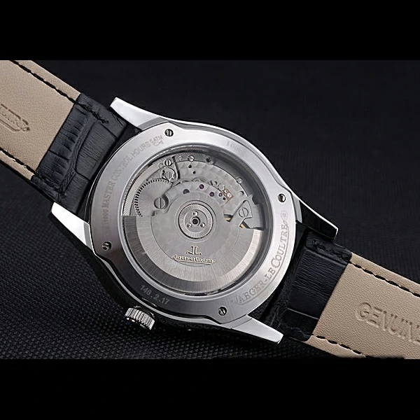 Jaeger LeCoultre Master Black Dial Black Leather Band Stainless Steel Bezel new59981