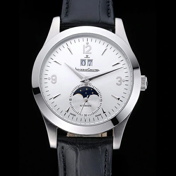 Jaeger LeCoultre Rendez Vous Night And Day White Dial Black Leather Bracelet new59984