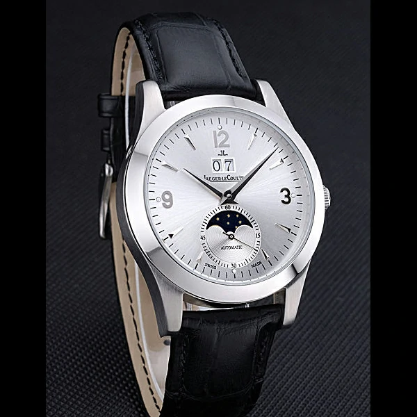 Jaeger LeCoultre Rendez Vous Night And Day White Dial Black Leather Bracelet new59984