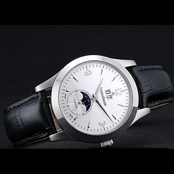 Jaeger LeCoultre Rendez Vous Night And Day White Dial Black Leather Bracelet new59984