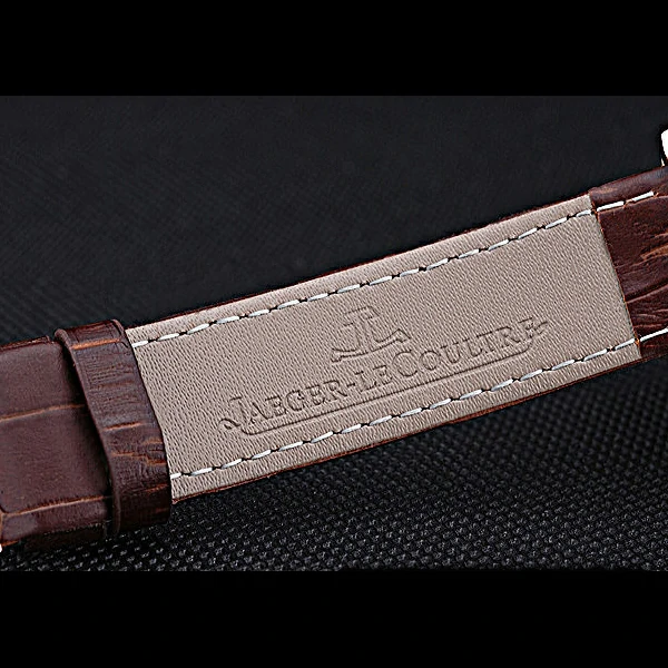 Jaeger LeCoultre Rendez Vous Brown Dial Brown Leather Strap Rose Gold Diamond Bezel new59986