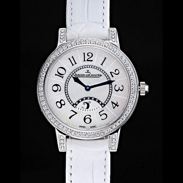 Jaeger LeCoultre Rendez Vous White Dial White Leather Strap new59988