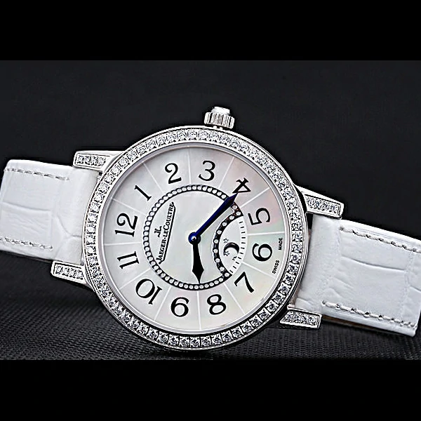Jaeger LeCoultre Rendez Vous White Dial White Leather Strap new59988