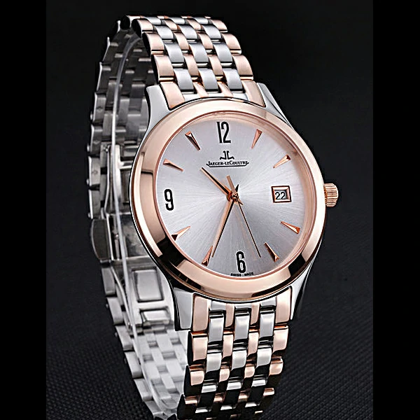 Jaeger LeCoultre Master White Dial Rose Gold Bezel Two Tone Band new59992