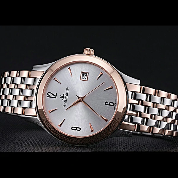Jaeger LeCoultre Master White Dial Rose Gold Bezel Two Tone Band new59992