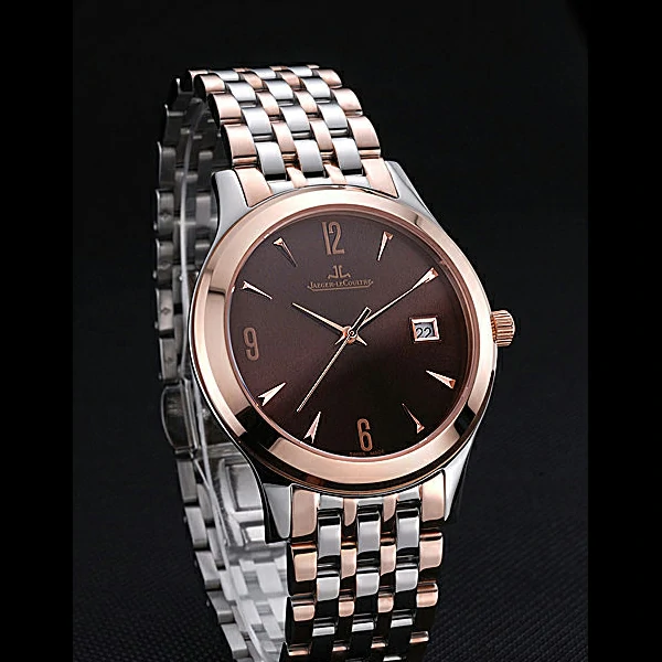 Jaeger LeCoultre Master Brown Dial Rose Gold Bezel Two Tone Band new59993
