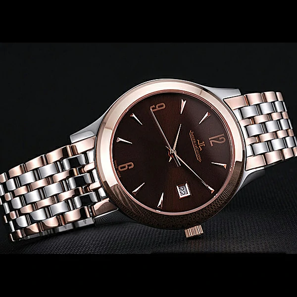 Jaeger LeCoultre Master Brown Dial Rose Gold Bezel Two Tone Band new59993