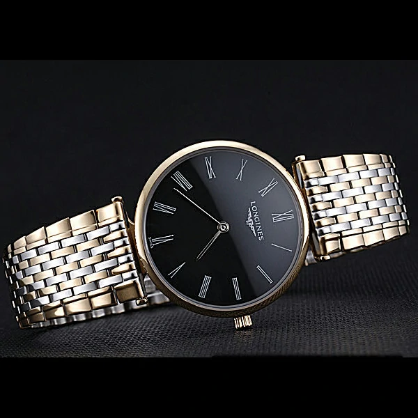 Longines La Grande Classique Two Tone Band Black Dial Homme new59998