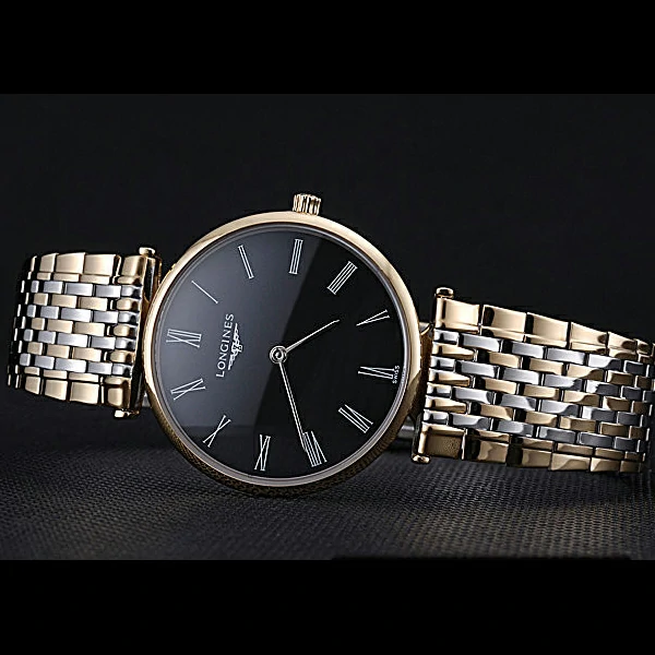 Longines La Grande Classique Two Tone Band Black Dial Homme new59998
