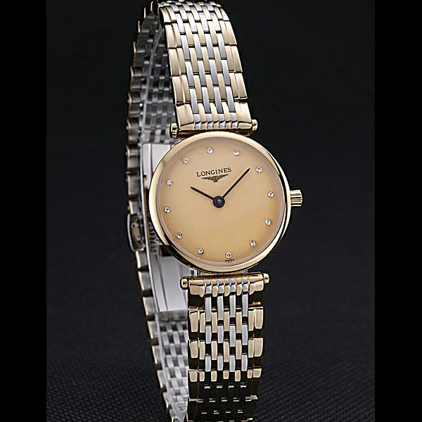 Longines La Grande Classique Two Tone Band Champagne Dial Diamond Markers Femme new60001