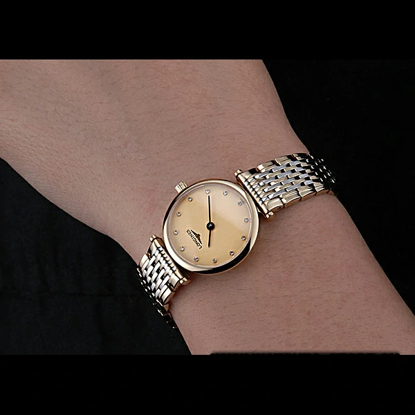 Longines La Grande Classique Two Tone Band Champagne Dial Diamond Markers Femme new60001