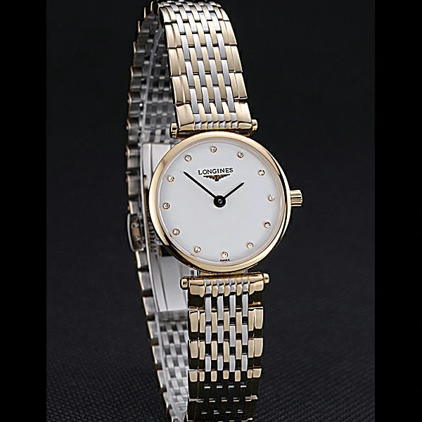 Longines La Grande Classique Two Tone Band White Dial Diamond Markers Femme new60003