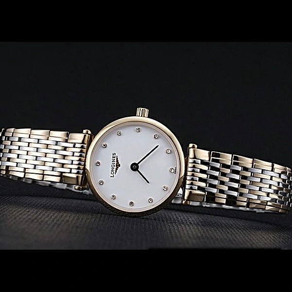 Longines La Grande Classique Two Tone Band White Dial Diamond Markers Femme new60003