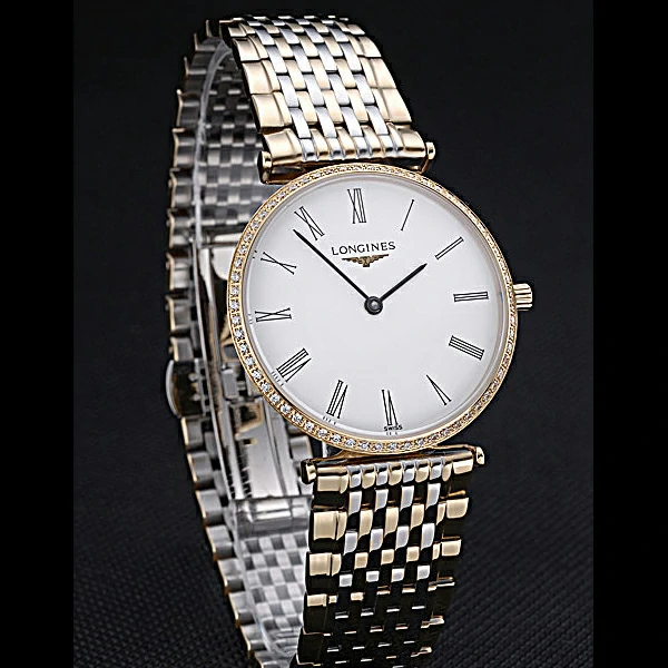 Longines La Grande Classique Two Tone Band White Dial Diamond Bezel Homme new60004