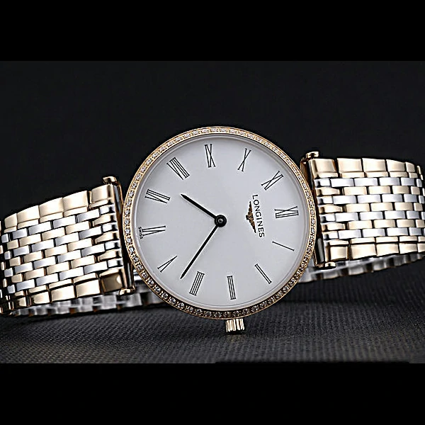 Longines La Grande Classique Two Tone Band White Dial Diamond Bezel Homme new60004