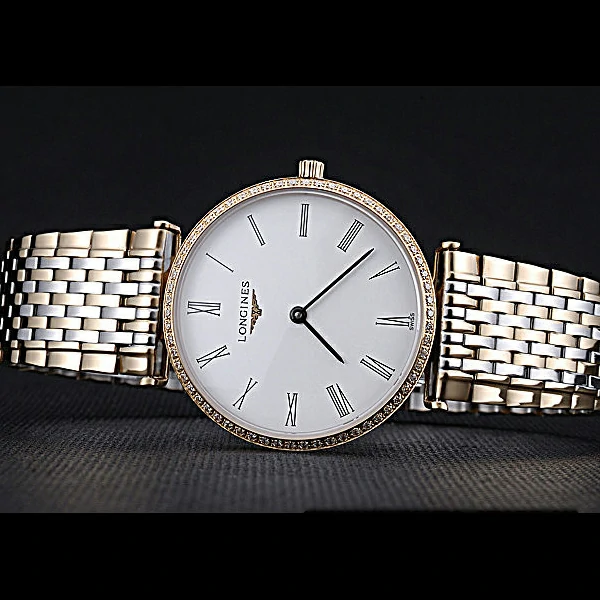 Longines La Grande Classique Two Tone Band White Dial Diamond Bezel Homme new60004