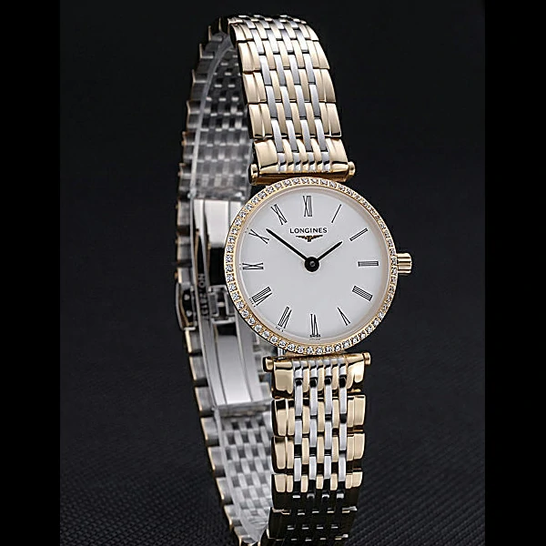 Longines La Grande Classique Two Tone Band White Dial Diamond Bezel Femme new60005