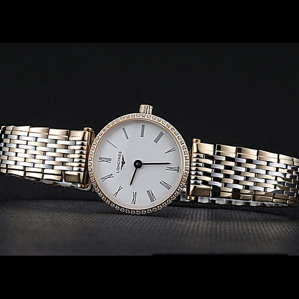 Longines La Grande Classique Two Tone Band White Dial Diamond Bezel Femme new60005