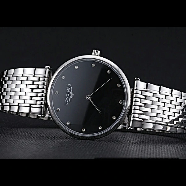 Longines La Grande Classique Stainless Steel Black Dial Diamond Markers Homme new60012