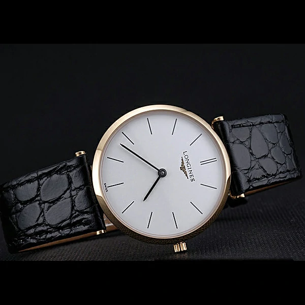 Longines La Grande Classique White Dial Black Leather Strap Homme new60016
