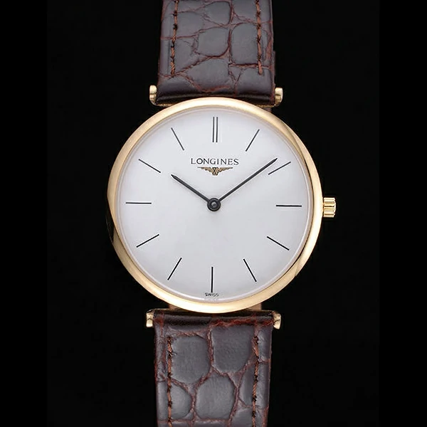 Longines La Grande Classique White Dial Brown Leather Strap Homme new60020