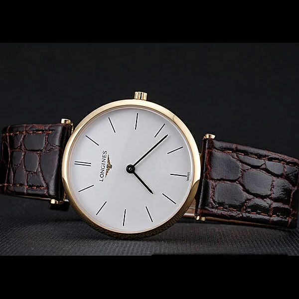 Longines La Grande Classique White Dial Brown Leather Strap Homme new60020