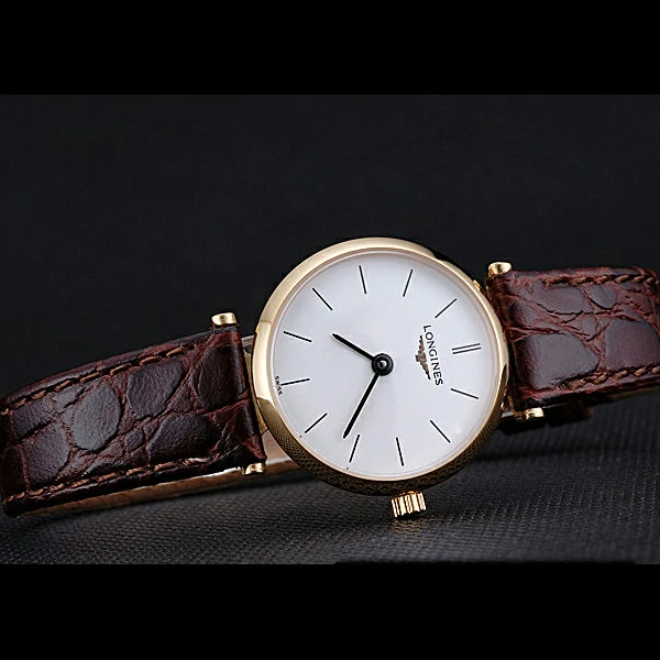 Longines La Grande Classique White Dial Brown Leather Strap Femme new60021