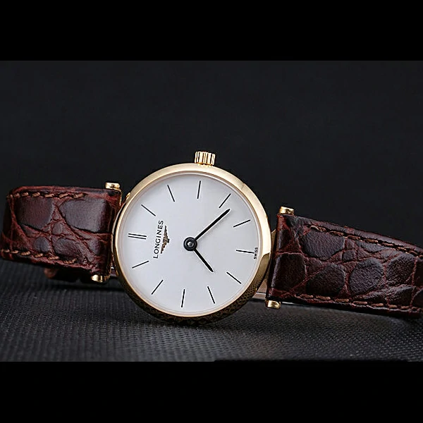 Longines La Grande Classique White Dial Brown Leather Strap Femme new60021