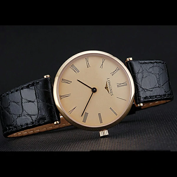 Longines La Grande Classique Champagne Dial Black Leather Band Homme new60024