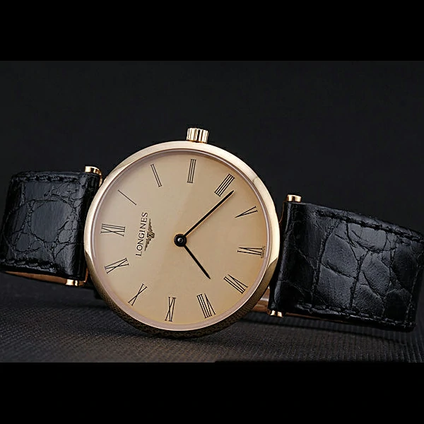 Longines La Grande Classique Champagne Dial Black Leather Band Homme new60024